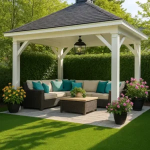Gazebo Exhibition artificial grass in Dubai