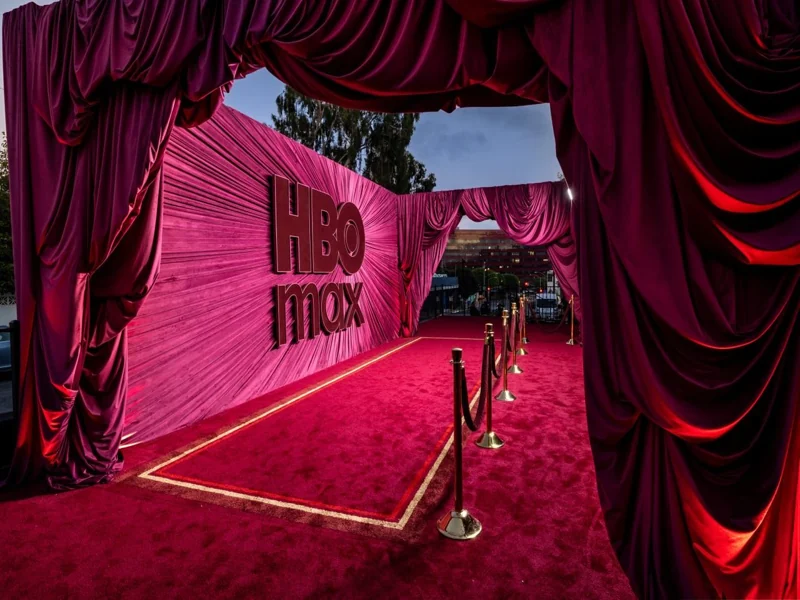 Magenta event carpet for premiere entry
