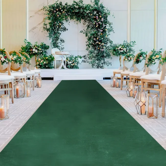 Green carpet for wedding