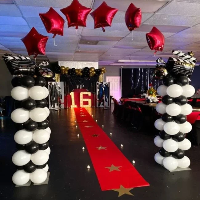 Hollywood theme VIP birthday event carpet