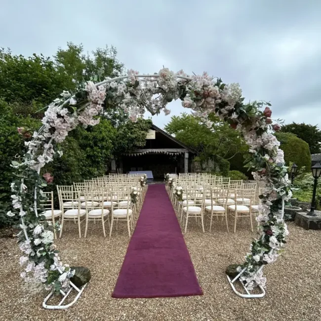 purple carpet for wedding