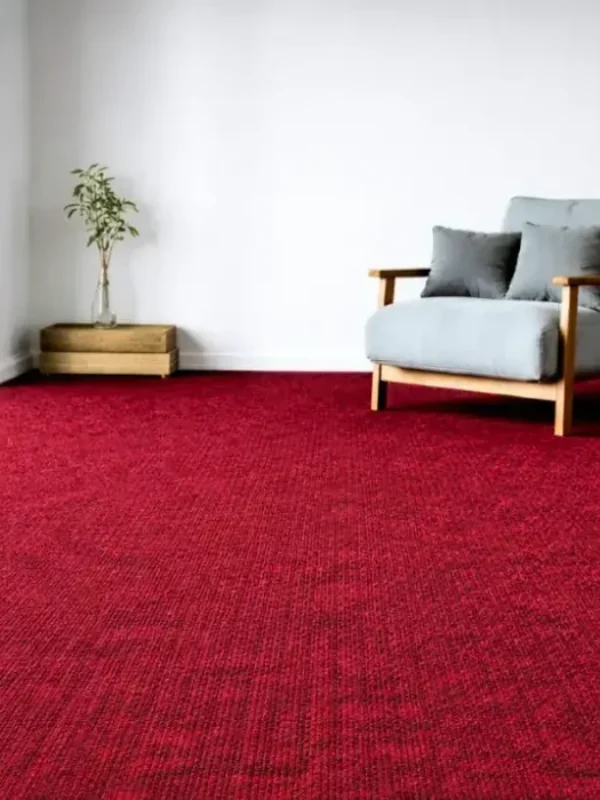 Red carpet flooring in modern room