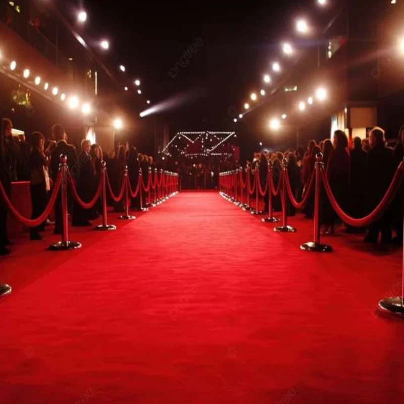 Red event carpet at gala premiere